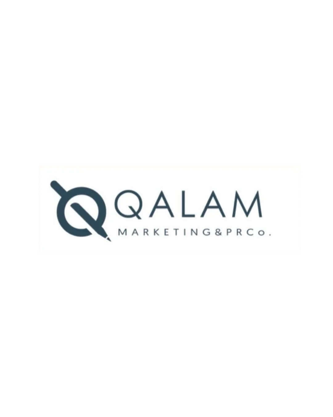 QALAM Marketing & PR logo with a magnifying glass and pencil icon.