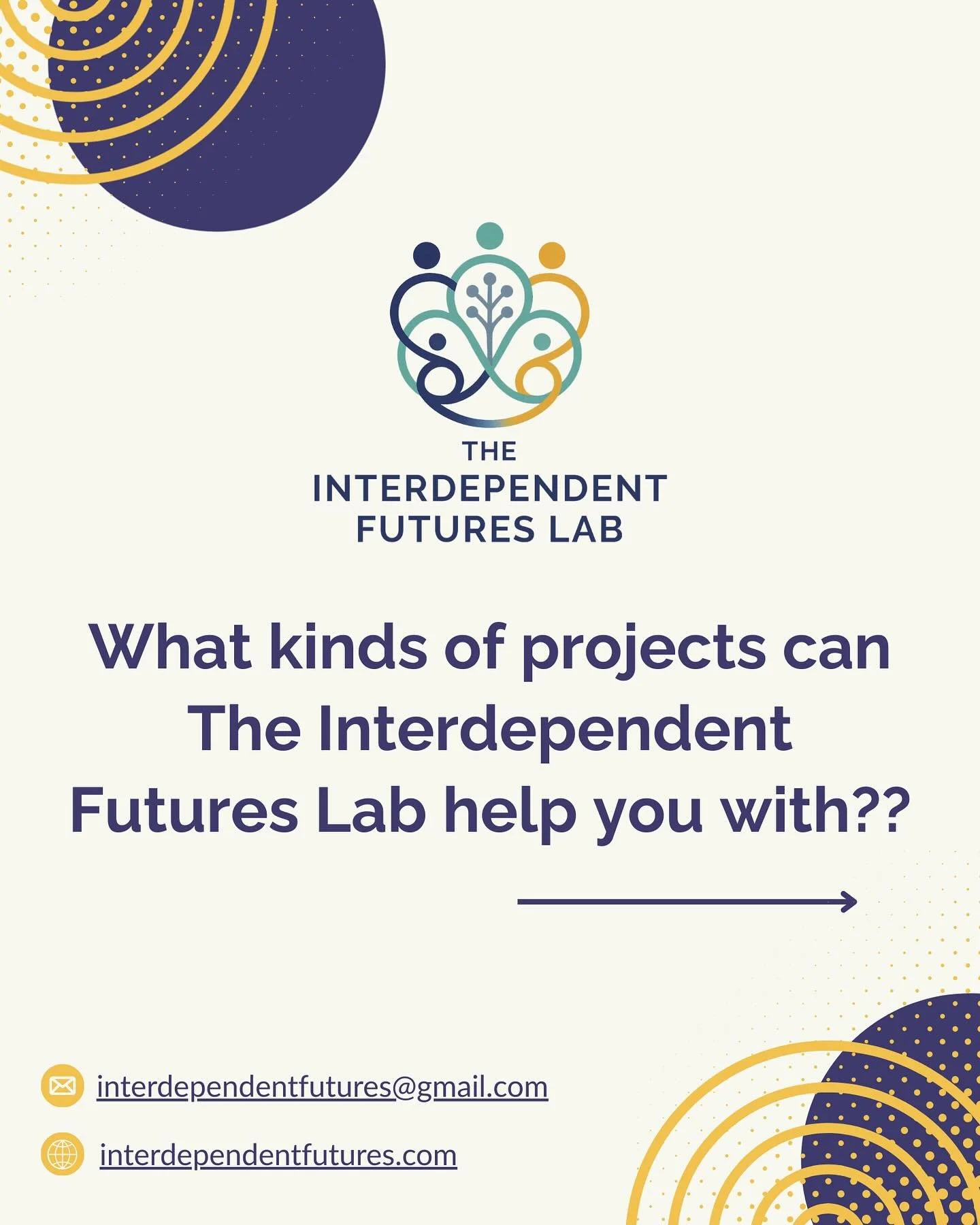 We&rsquo;ve been posting a lot over the past couple of weeks about who we are and the principles underlying our work. But you may still be wondering what The Interdependent Futures Lab can help you with. 

Check out these example projects to get a be