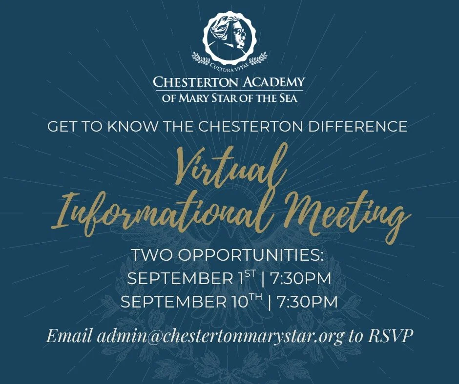 Learn more about what Chesterton Academy has to offer and get your questions answered at these virtual info meetings. We will begin accepting applications for admissions this fall for the 2027-2028 school year.