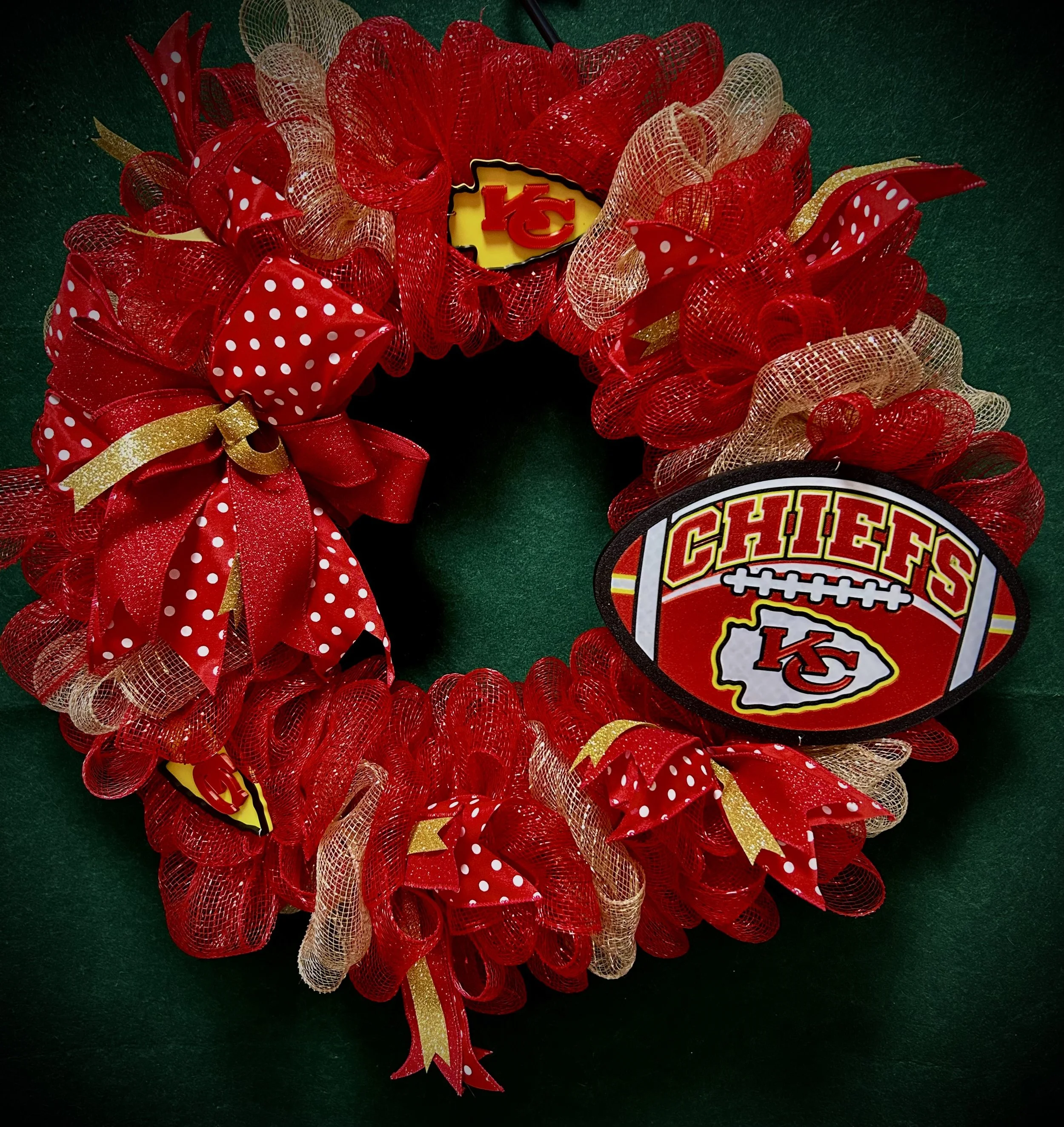 Kansas City Chiefs Wreath Football