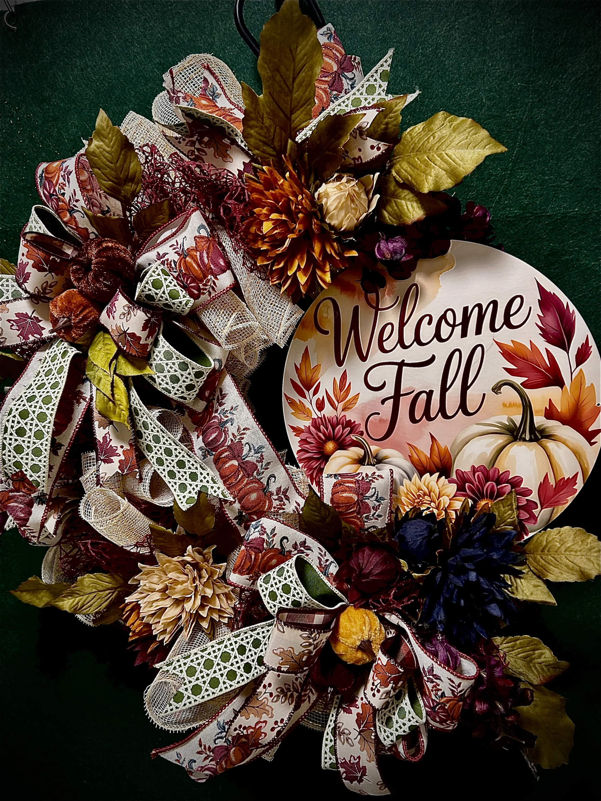 Elegant 'Welcome Fall' Autumn Wreath