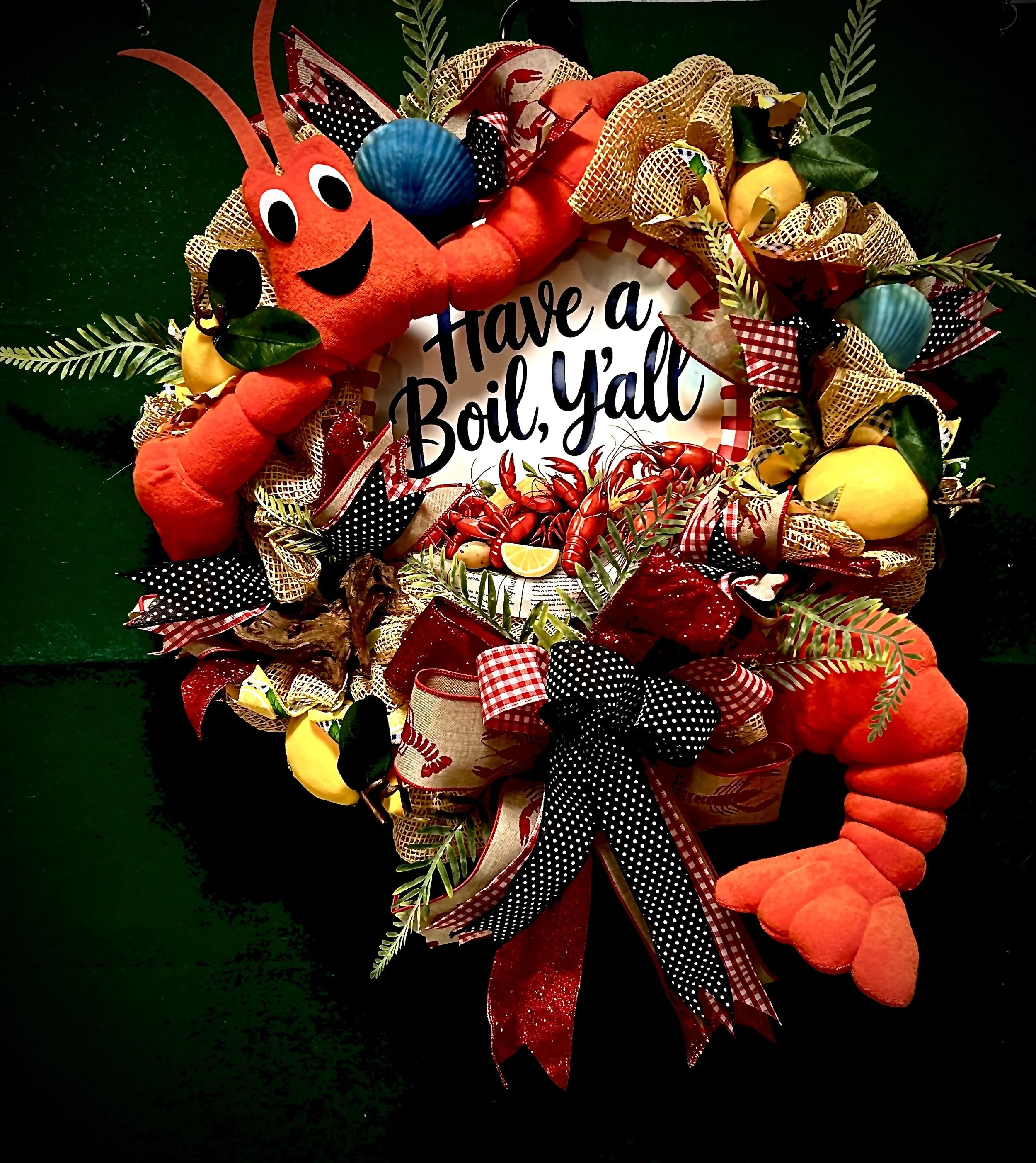Crawfish boil with drift wood and sea shells