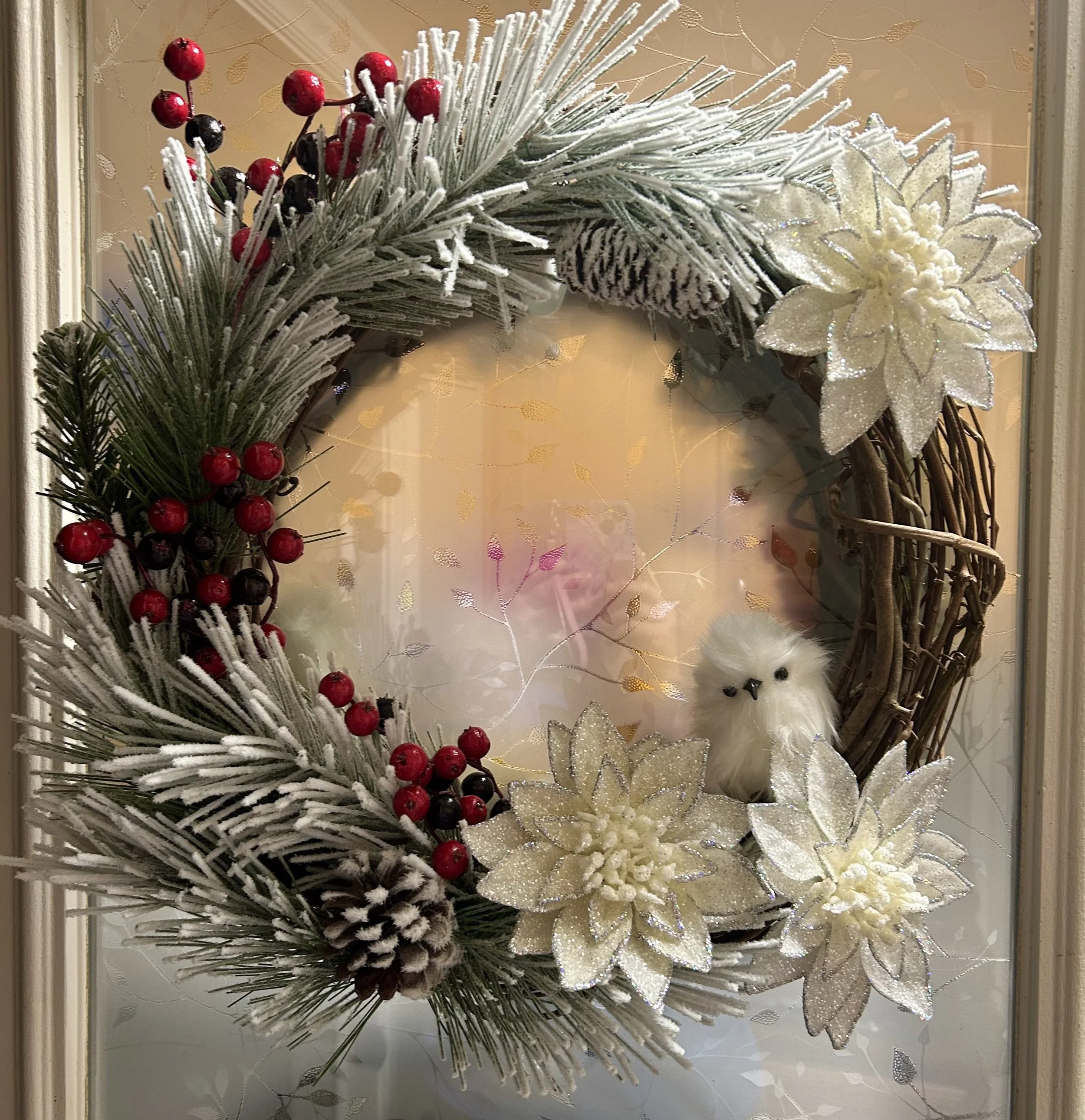 Winter White Owl Wreath
