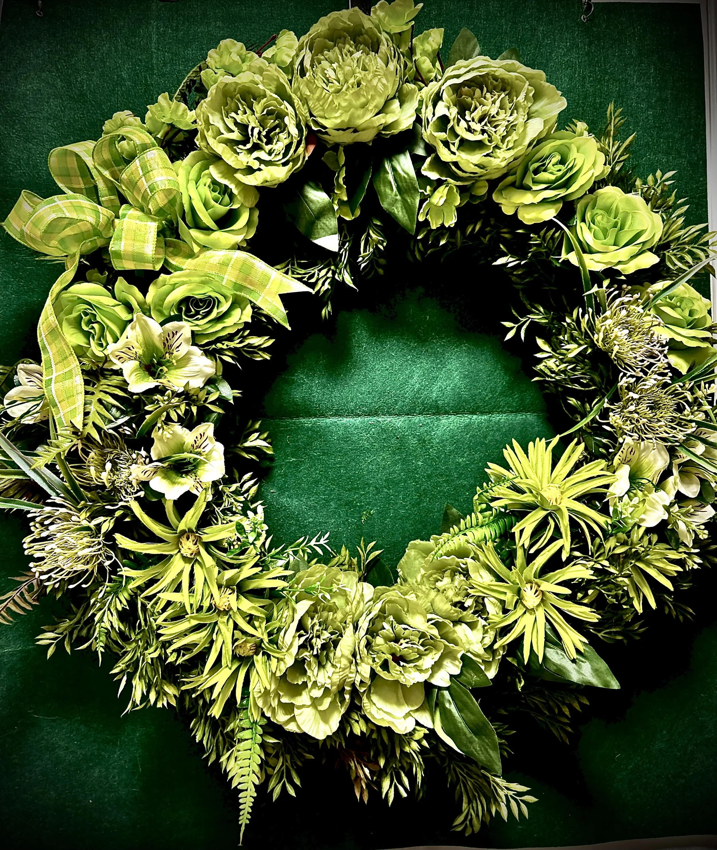 Green Grapevine Floral Wreath