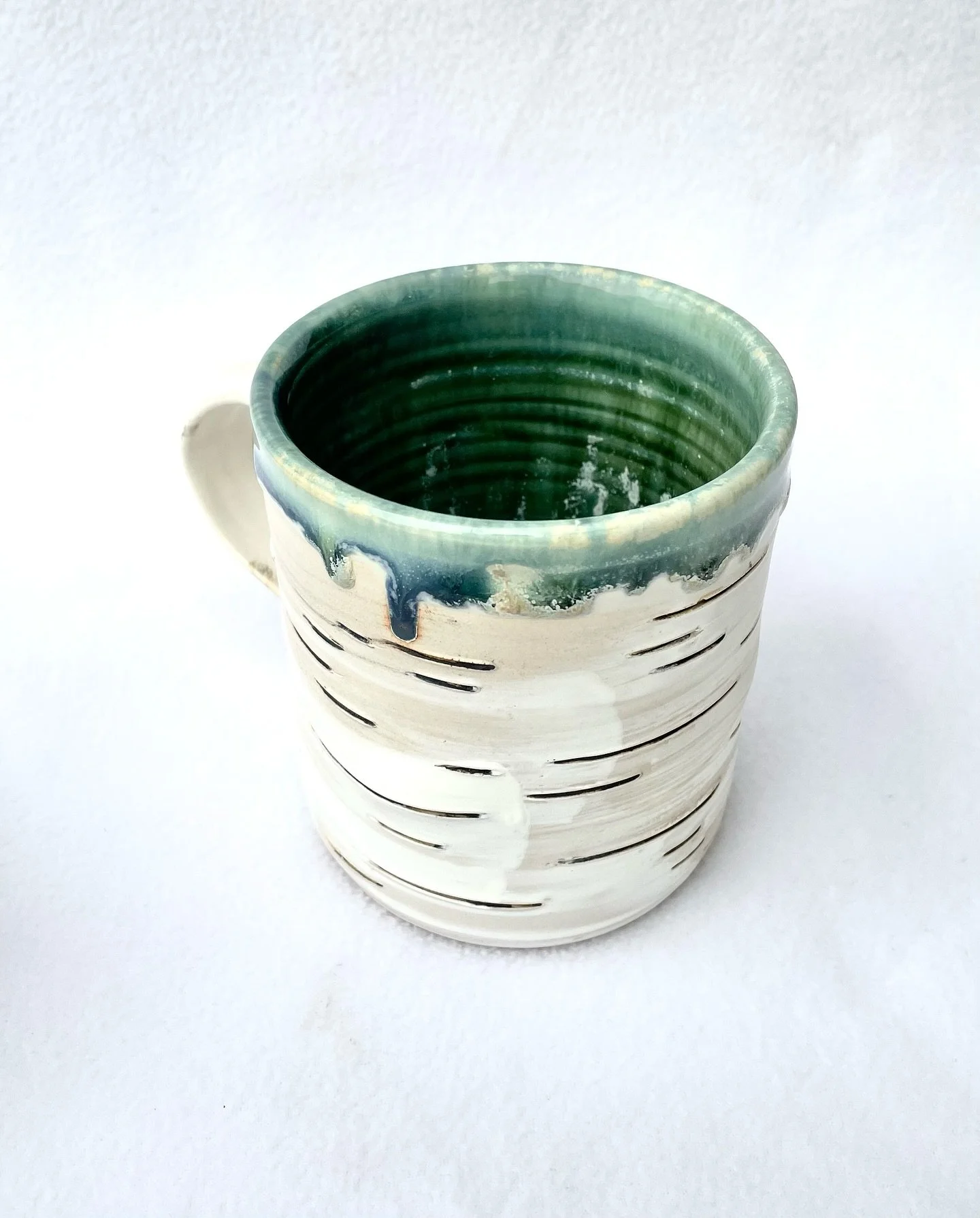 Teal interior mugs on my Etsy shop now. #birchmugs #serving #mugs #clsyart #gifting