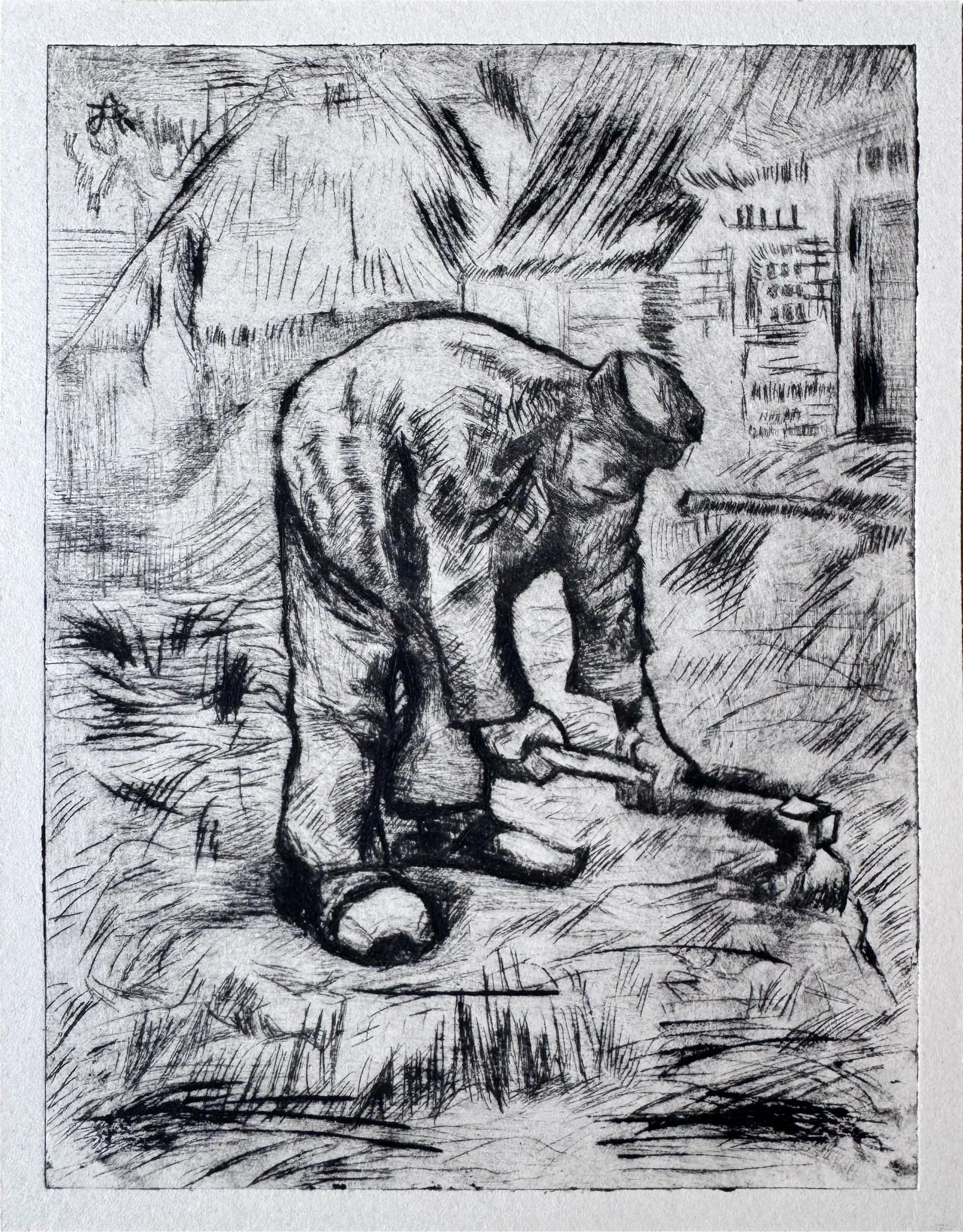 Intaglio Print Inspired by Van Gogh 15 x 20 cm 2024