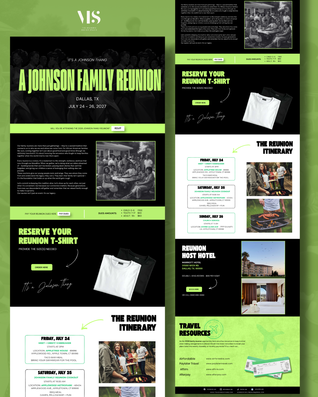 FAMILY REUNION WEBSITE TEMPLATE