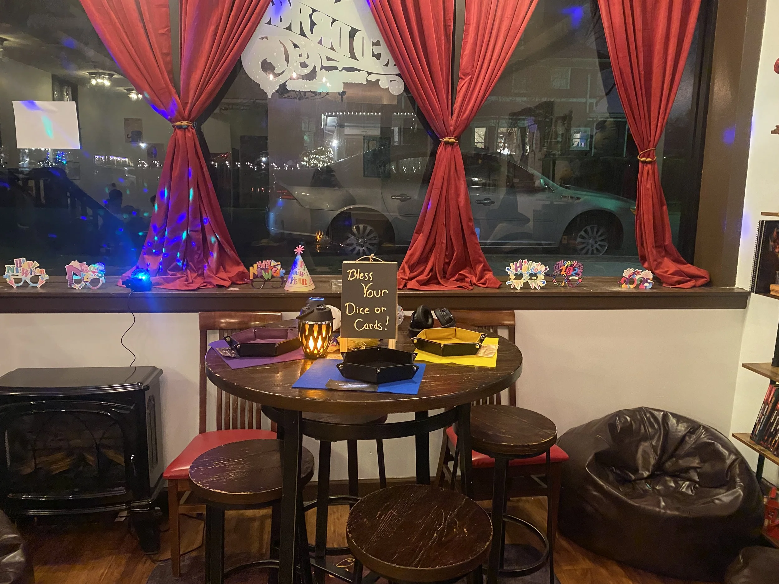 Red Dragon party picture lights and party hats