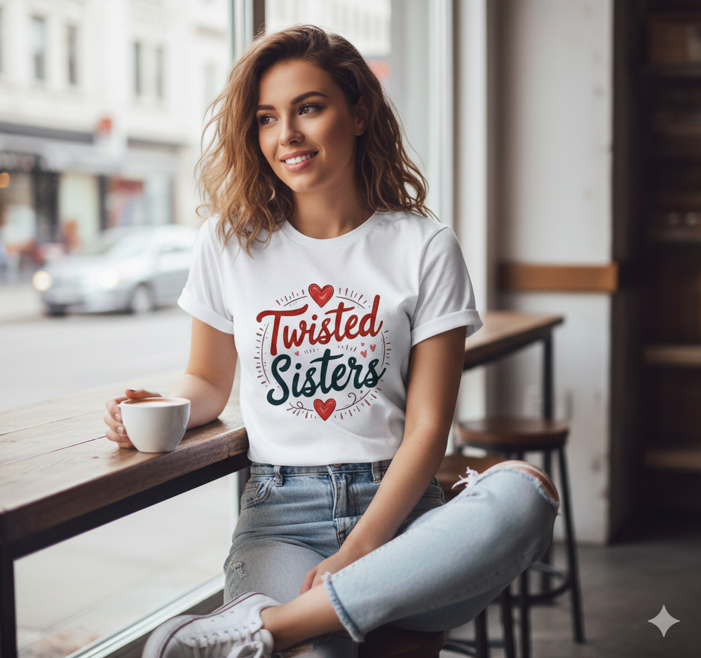 Twisted Sisters Heart T-shirt or Tank Top