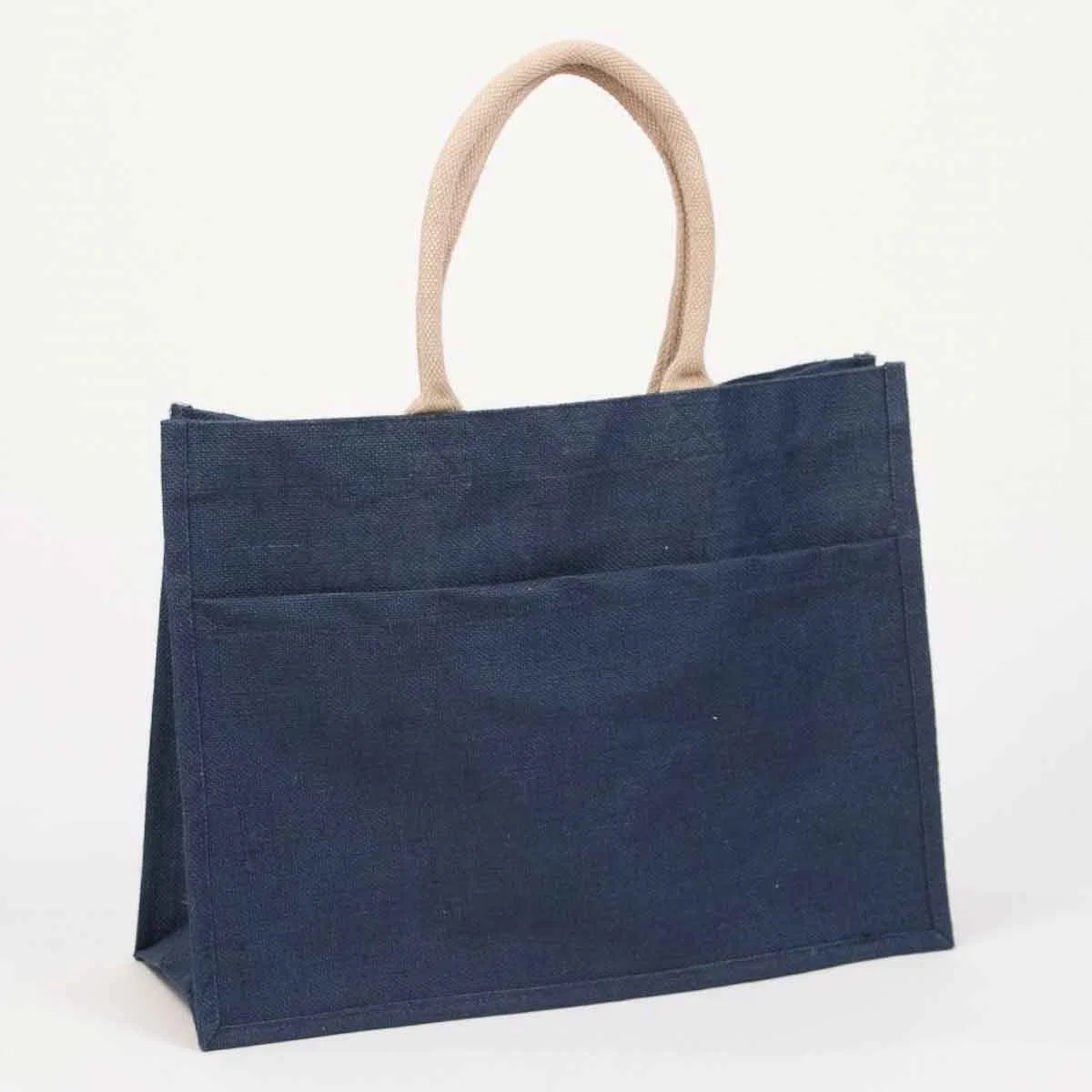 Jute Pocket Tote - Navy