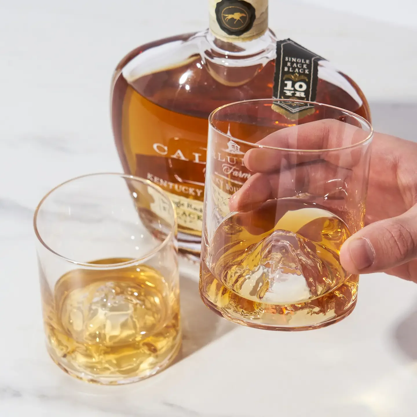 Pacific Northwest Mountain Themed Crystal Tumblers - Set of 2