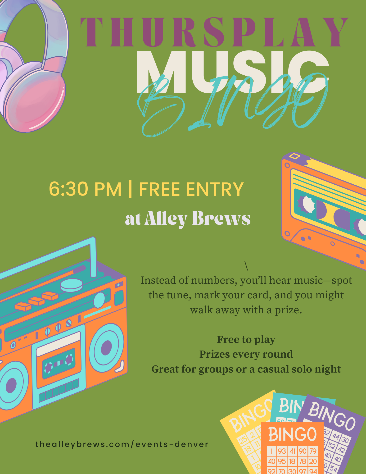 Music Bingo at Alley Brews | Free Weekly Game Night on Tennyson