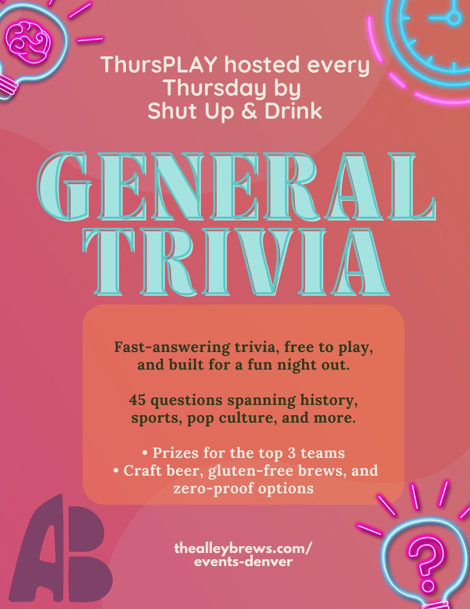 Trivia Night at Alley Brews | General Trivia on Tennyson Street