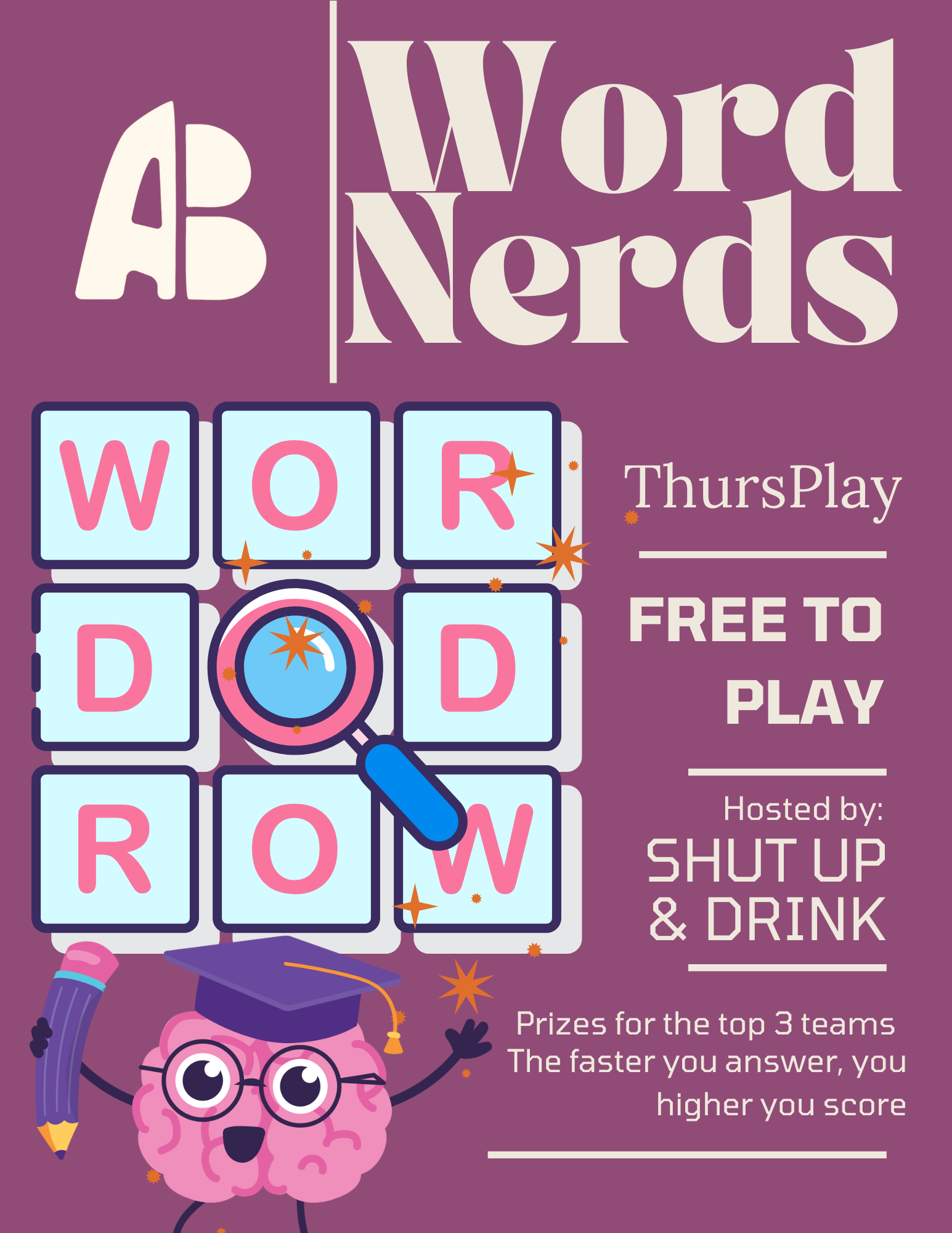 Word Nerds at Alley Brews | Word Game Night on Tennyson Street