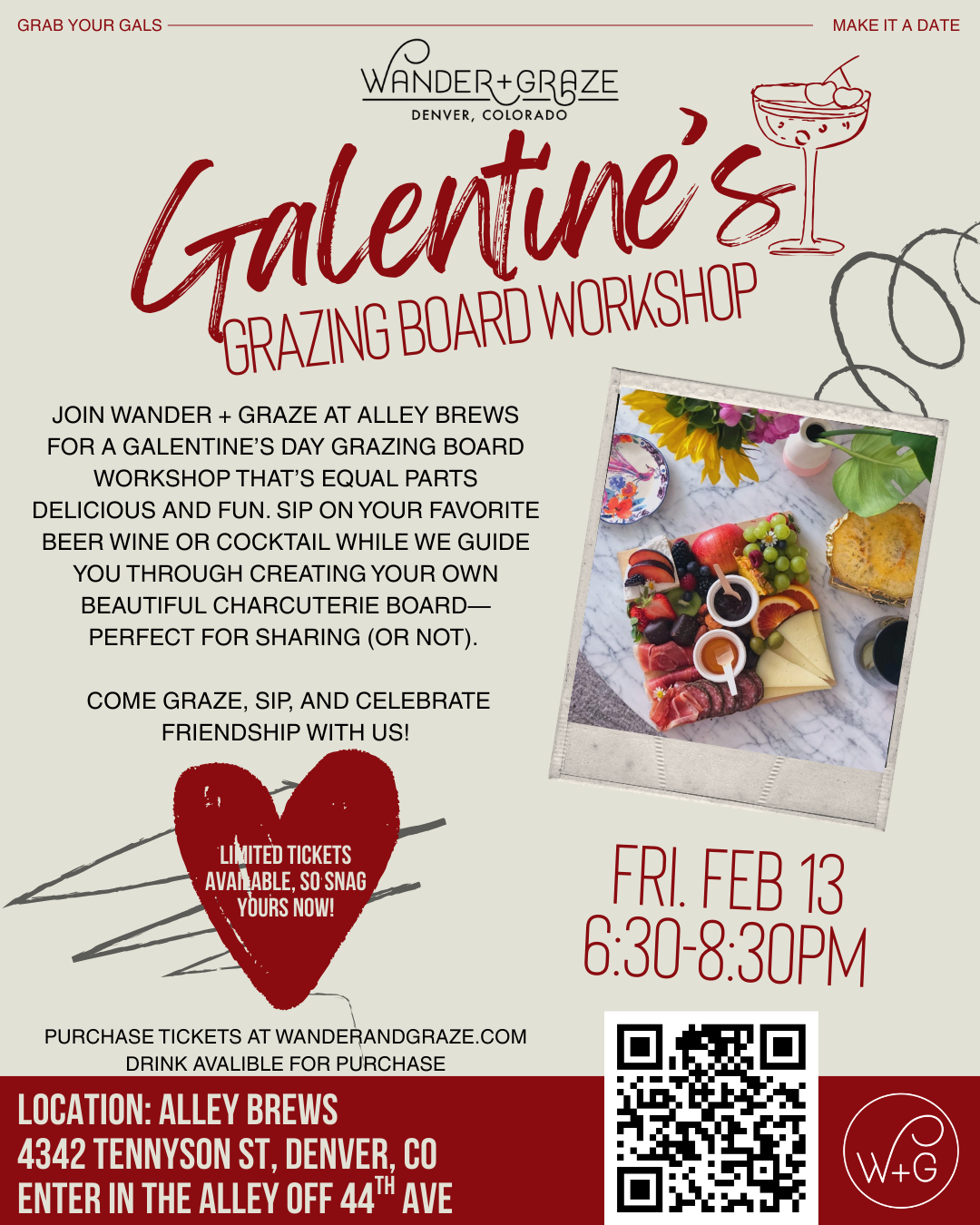 Galentine’s Grazing Board Workshop in Denver