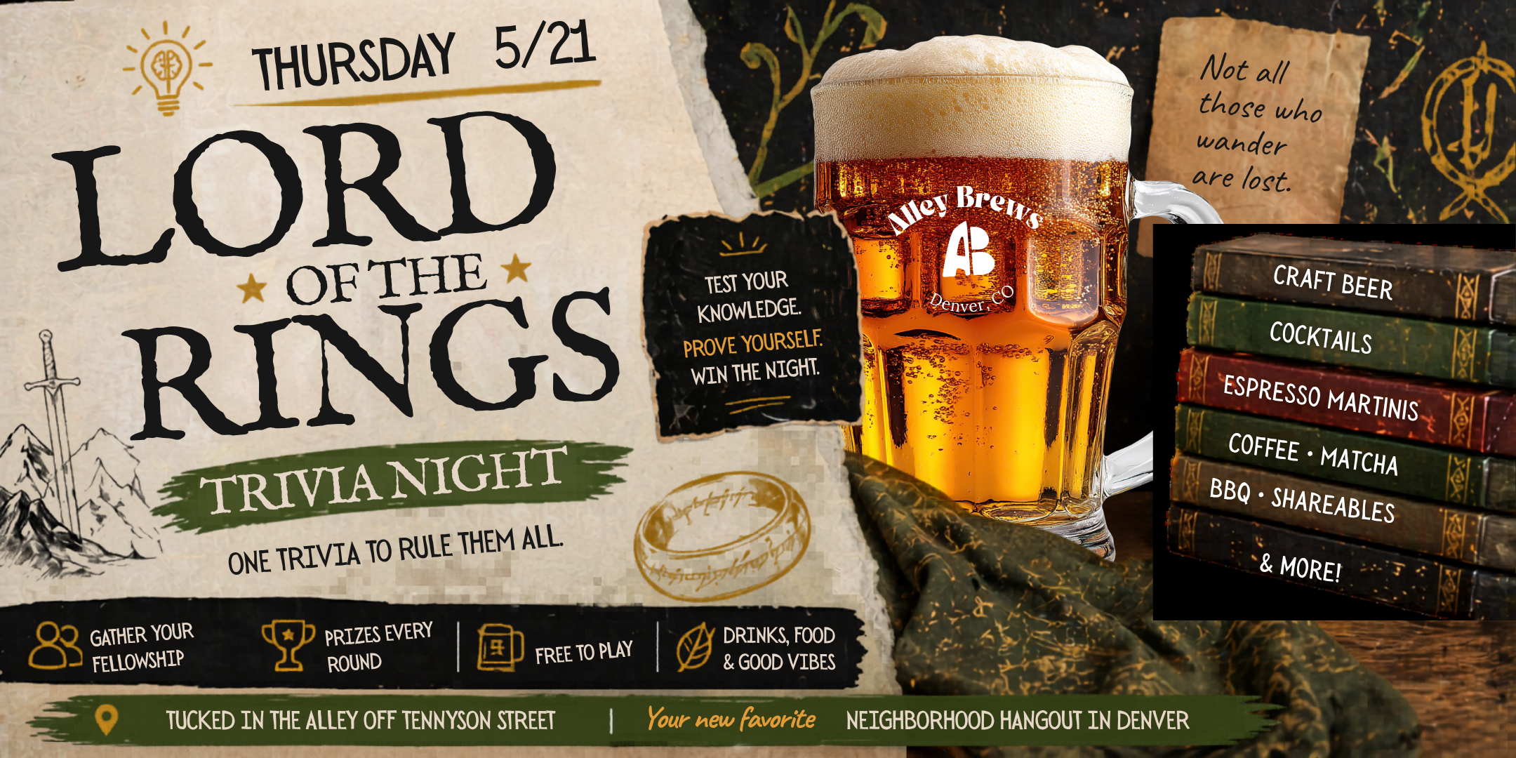 Lord of the Rings Trivia Night in Denver at Alley Brews
