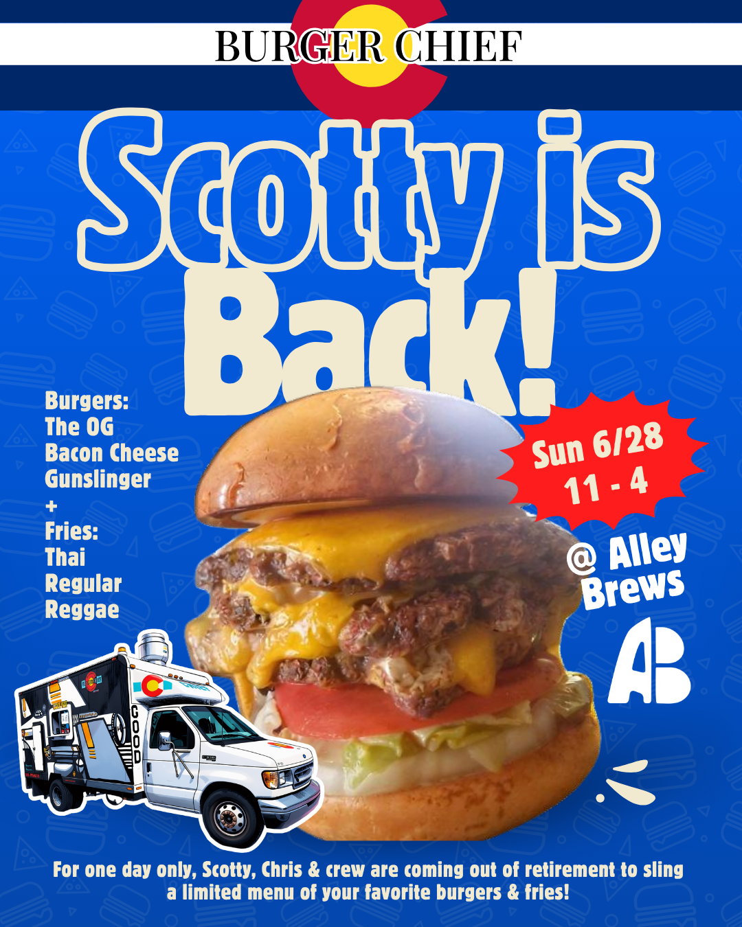 Burger Chief Popup at Alley Brews