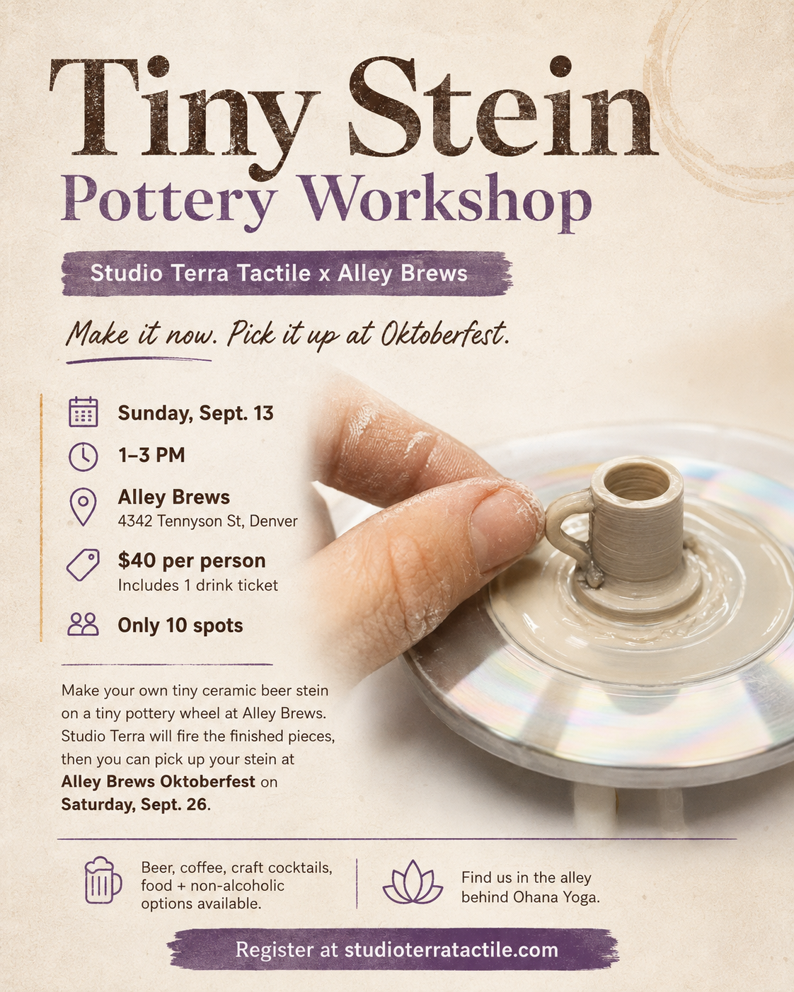 Tiny Stein Pottery Workshop with Studio Terra Tactile