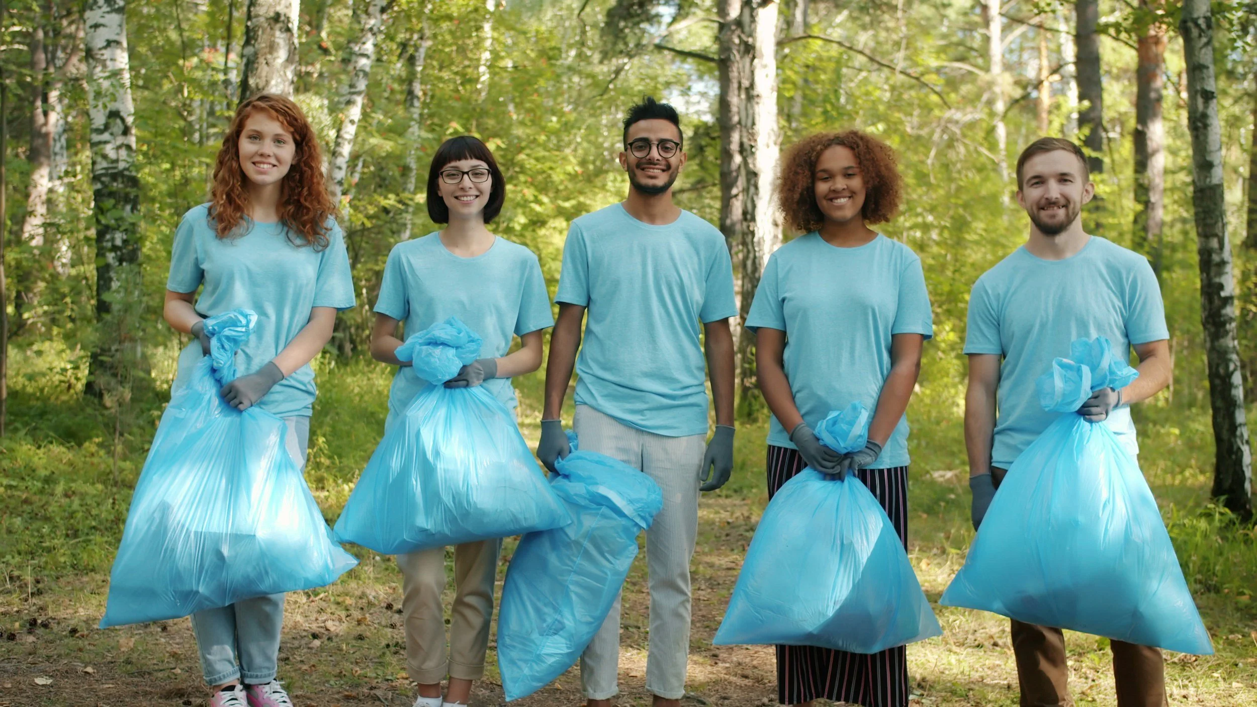 Community volunteers working together on a project