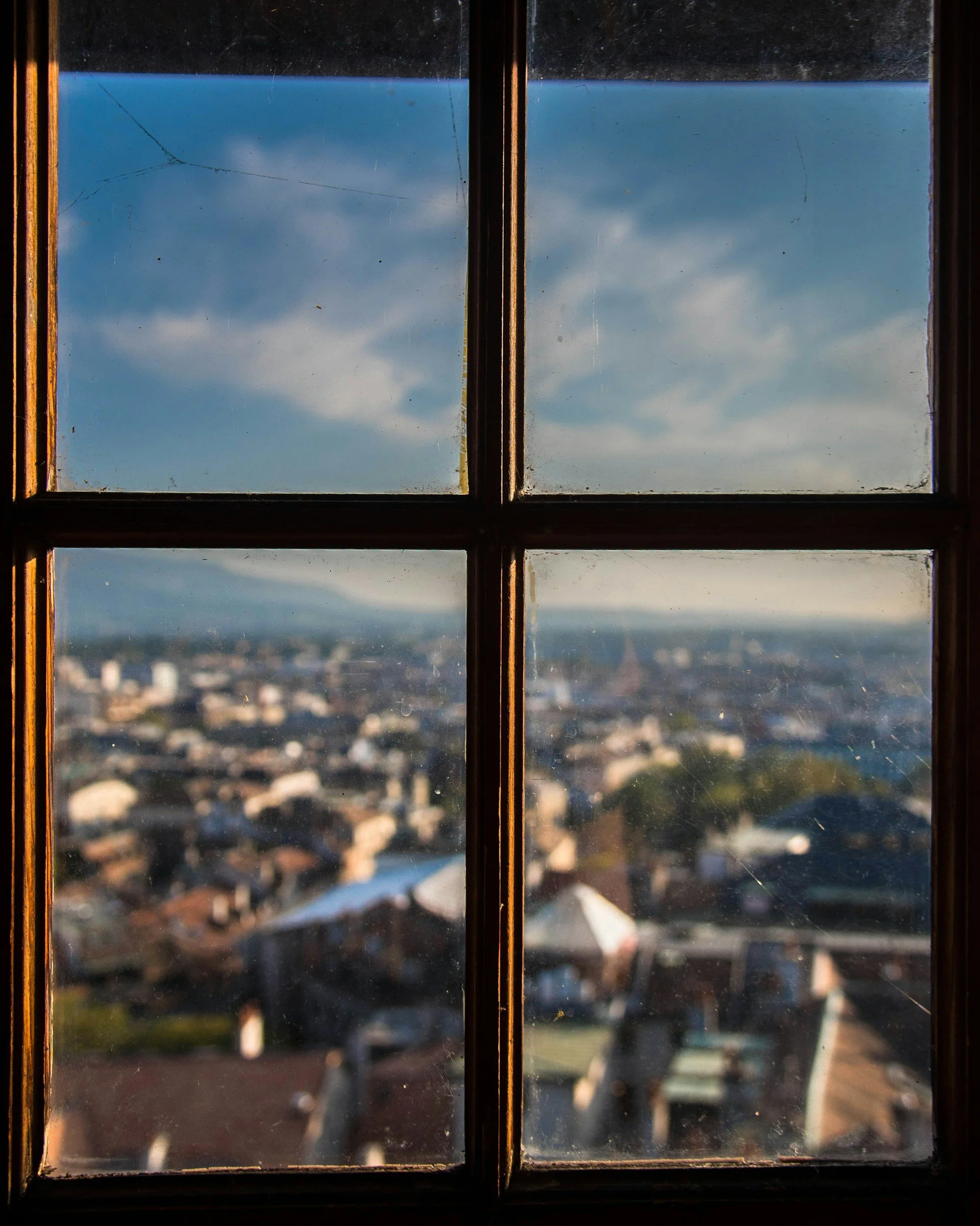 looking through a window