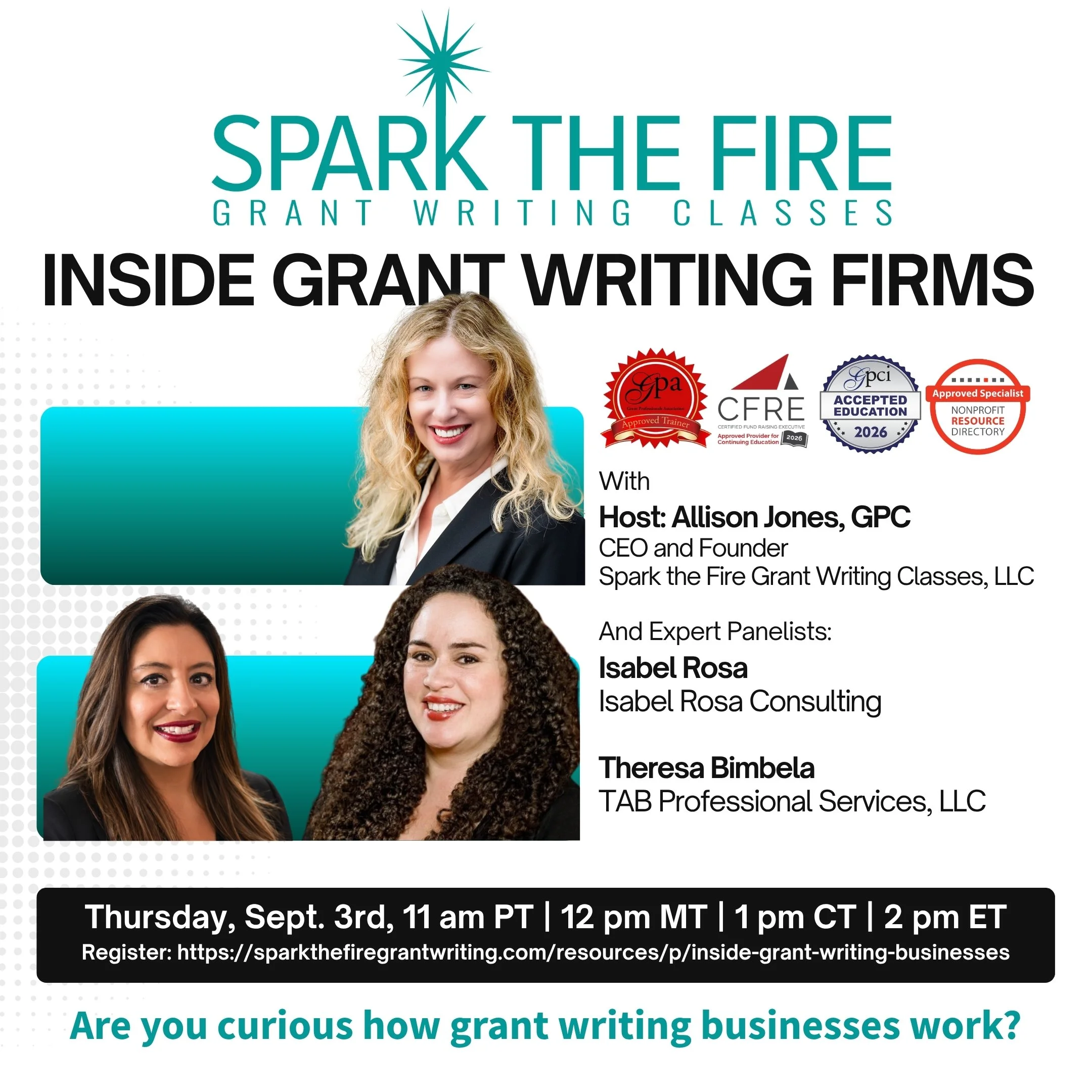 Upcoming LIVE: Inside Grant Writing Businesses Webinar
