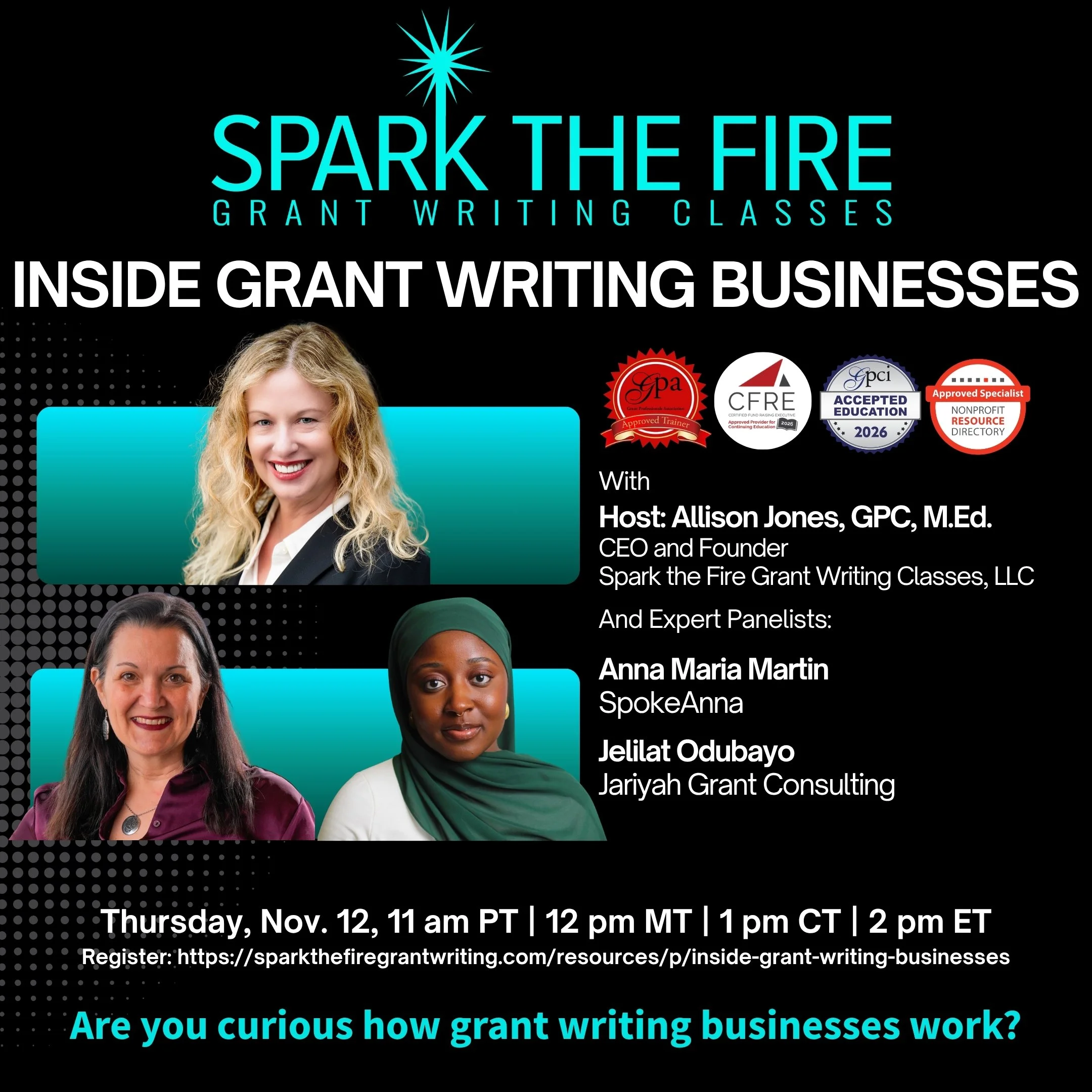 Upcoming LIVE: Inside Grant Writing Businesses Webinar