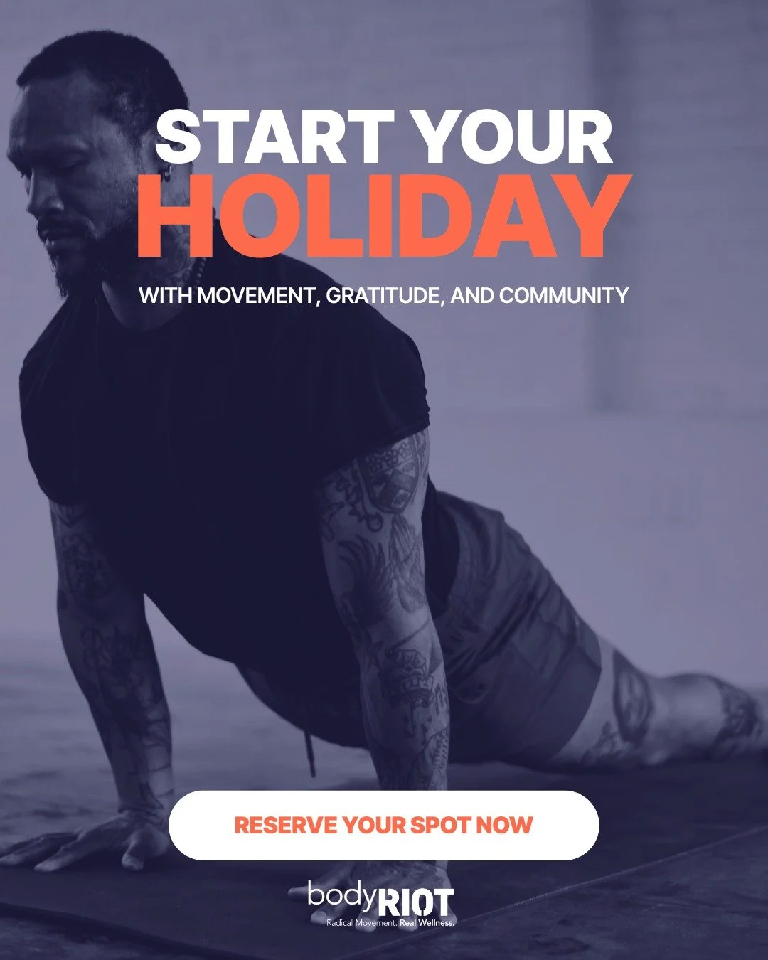 Thanksgiving Day Classes at bodyRIOT

Start your holiday with movement, gratitude, and community. 💛

Join us Thanksgiving morning at the bodyRIOT Pop-Up in Sellwood for two special classes designed to energize and ground you before the feast:

🕗 8: