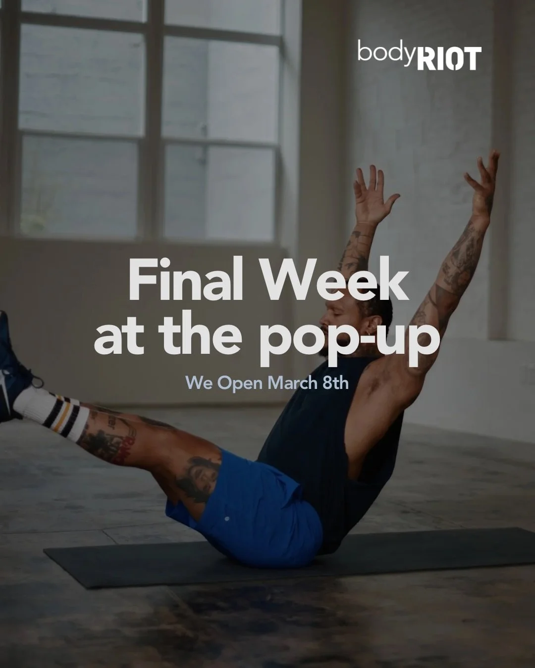 This is it.

Final week at the Pop-Up.

Classes wrap 2/27, and then we close 2/28&ndash;3/7 to move heating panels, finish the details, and get everything dialed for opening day.

And then&hellip; we open.

Sunday, March 8.

Classes run all day start