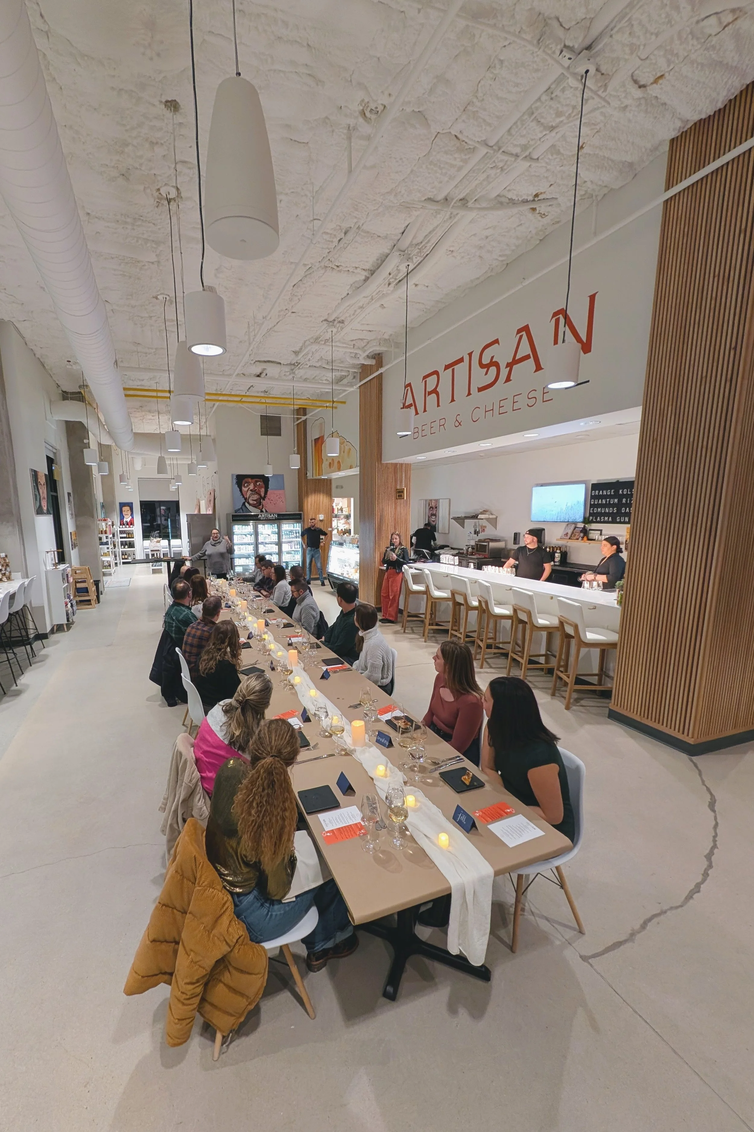 zoomed out view of full table inside artisan