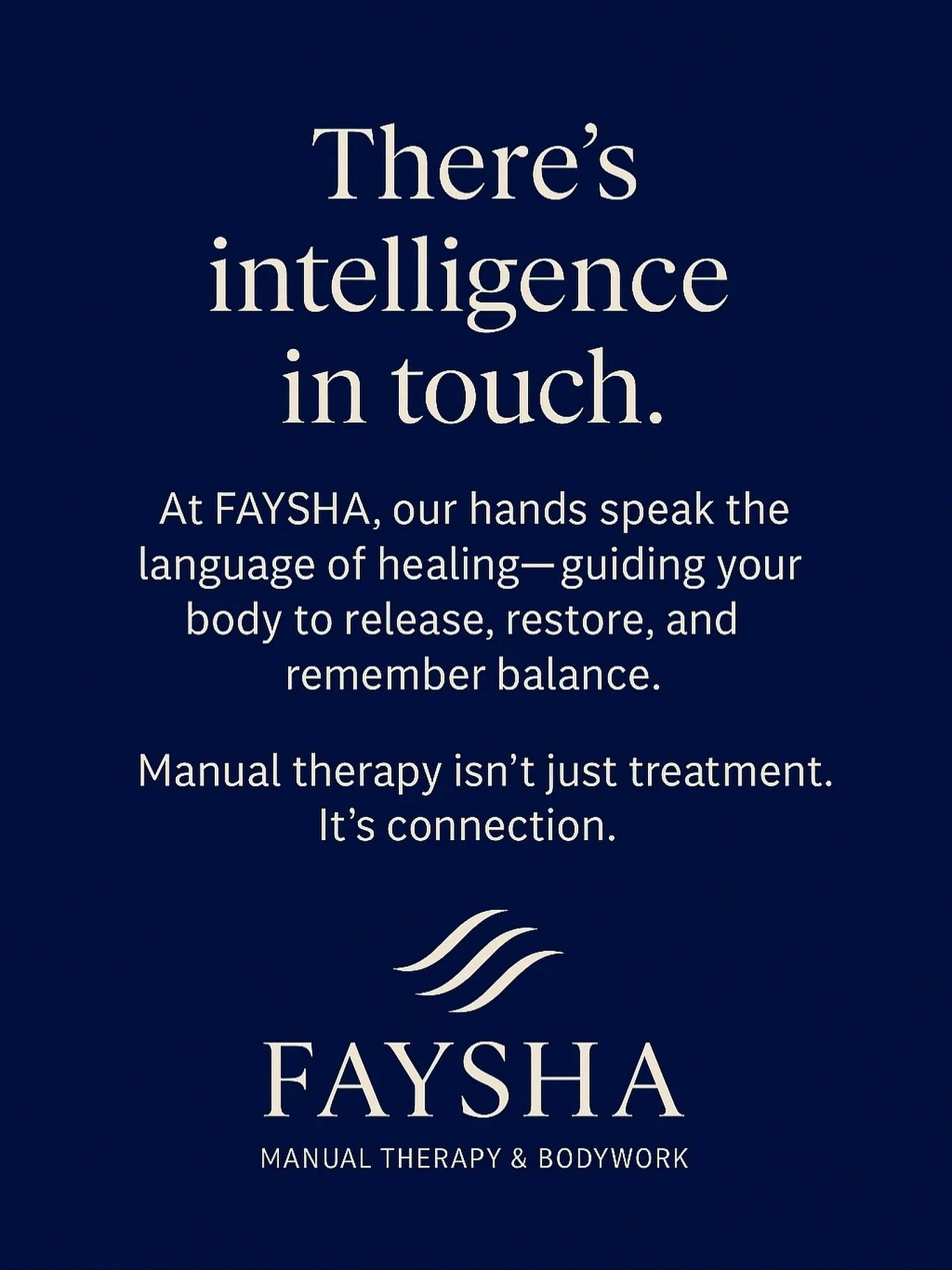 Take care of your body — it’s the only place you have to live.
At FAYSHA, we combine science and soul to bring you world-class manual therapy tailored to your body’s needs.
🌀 Fascial Therapy
🧠 Craniosacral Therapy
🏃‍♂️ Sport