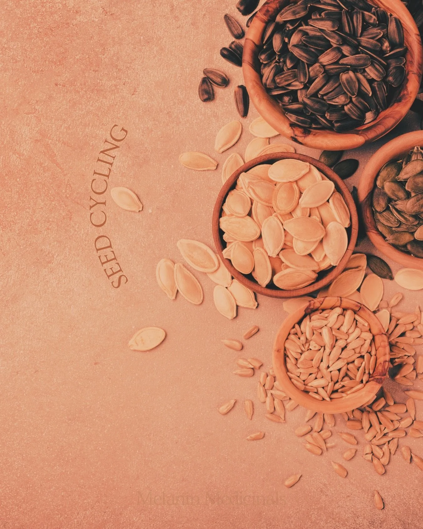 Seed cycling is a gentle, food based way to support hormone balance throughout your menstrual cycle by aligning specific seeds with each phase. During the follicular phase (days 1, 14 or from the first day of your period to ovulation), consume 1 tabl