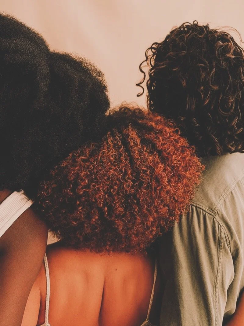 Curly hair.