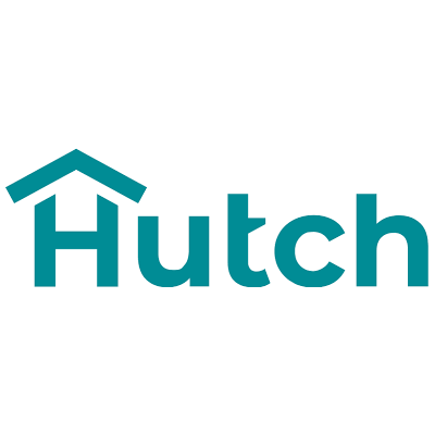 Hutch logo with house outline over the letter 'H'