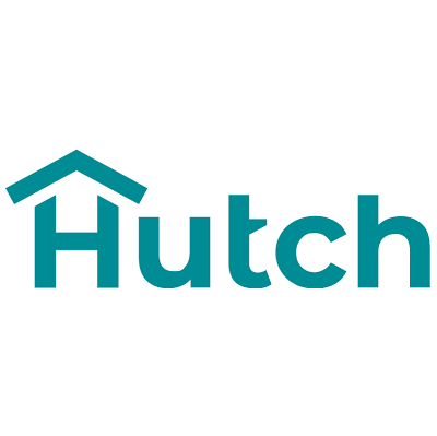 Hutch logo with a stylized house roof above the text 'Hutch'