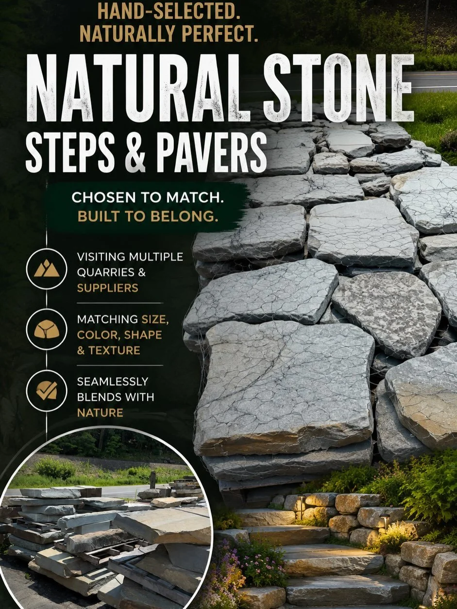 No two natural stone projects are ever the same&mdash;and that&rsquo;s exactly the point.

When we&rsquo;re designing a staircase or patio around existing rock outcroppings, retaining walls, or natural ledge, we don&rsquo;t simply order stone from a 