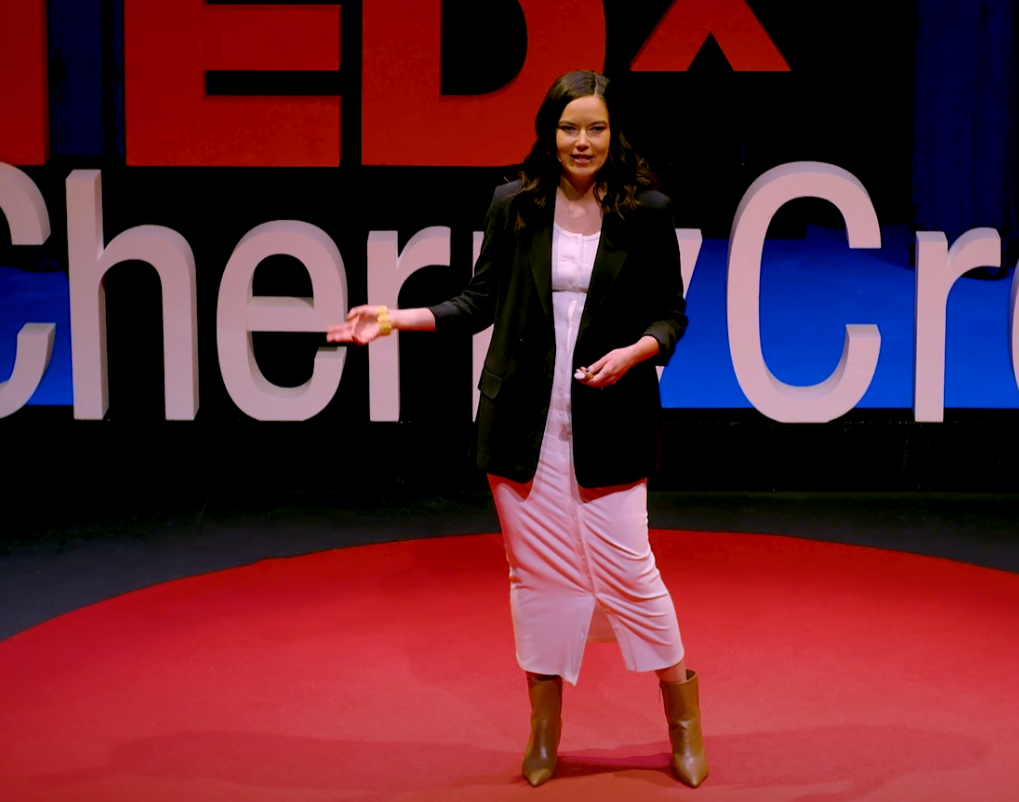 Cristina Escobar giving TEDx Talk