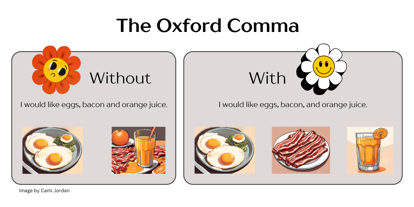 Oxford Comma Instructional Graphic