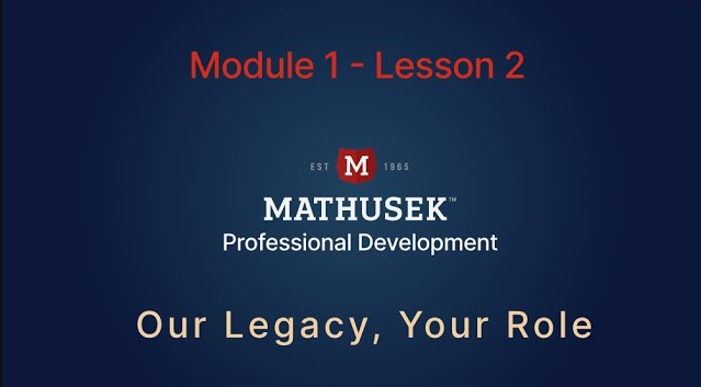 Mathusek Inc. Module 1 Lesson 2