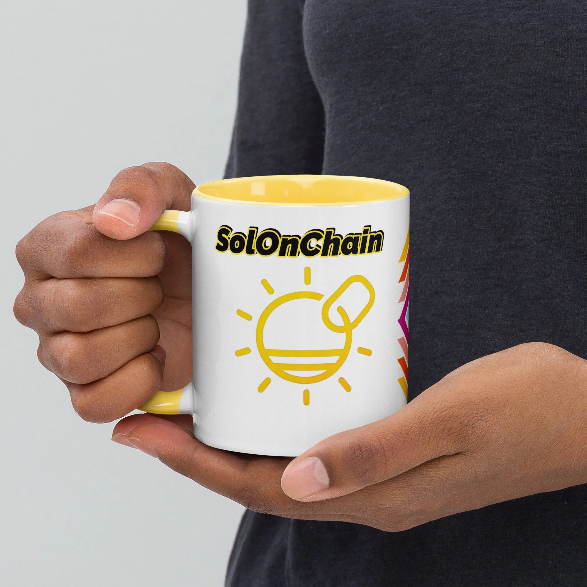 SoC White Mug with Yellow