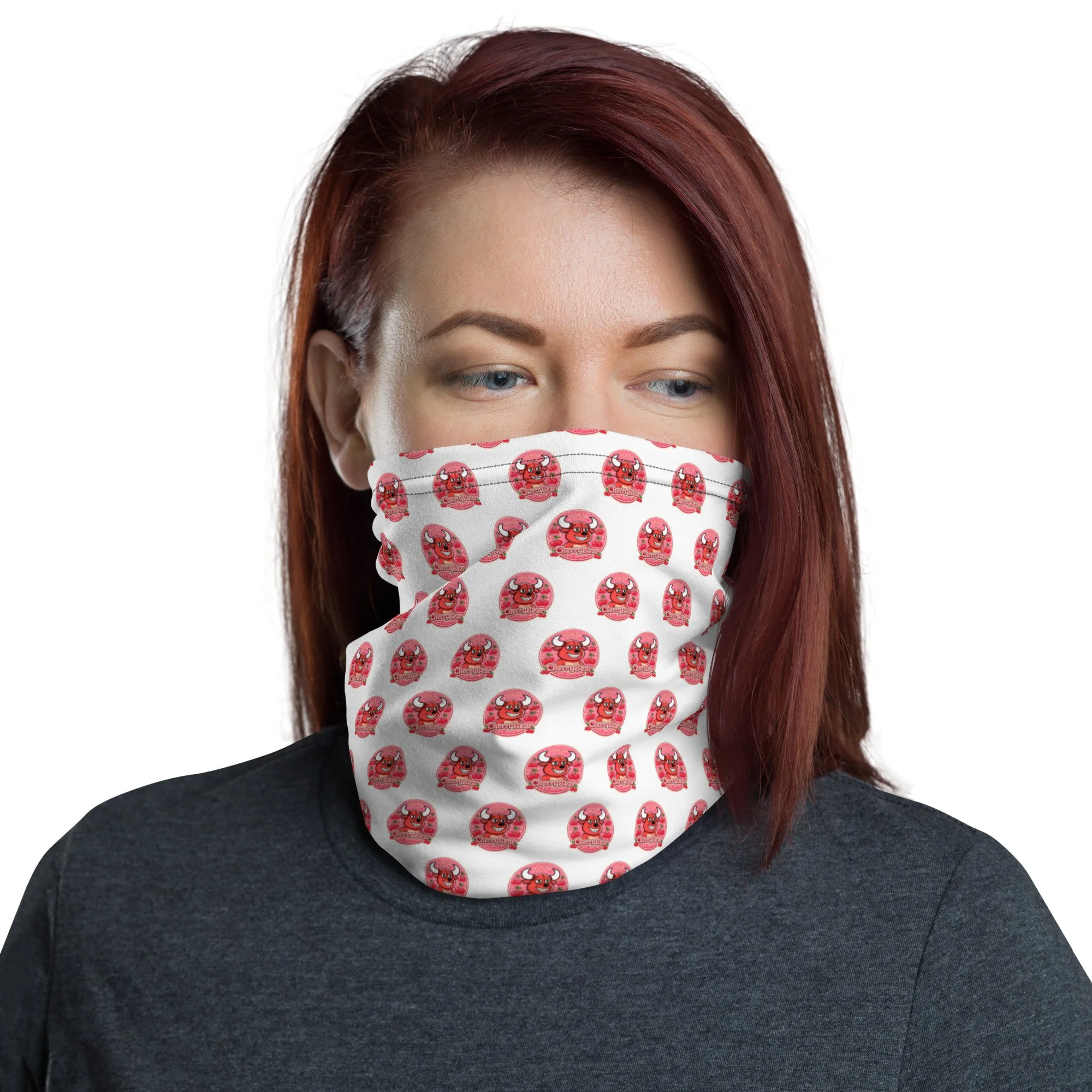 🍒 Cherry Bear Collection White Neck Gaiter 🍒