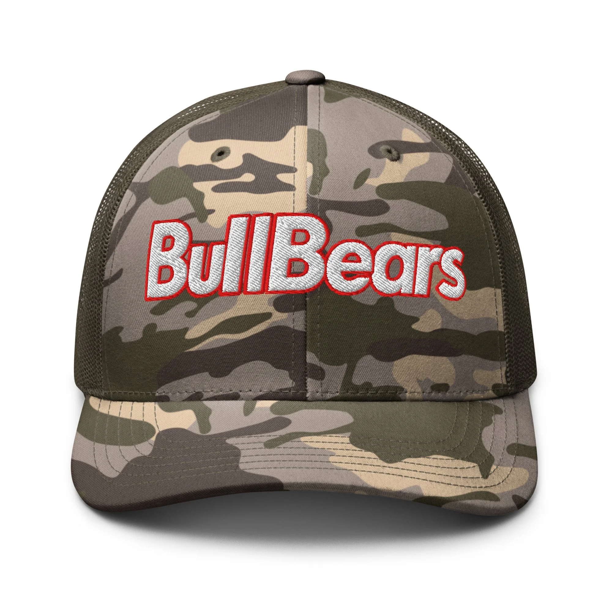 BullBears Embroidered Camouflage Trucker Hat