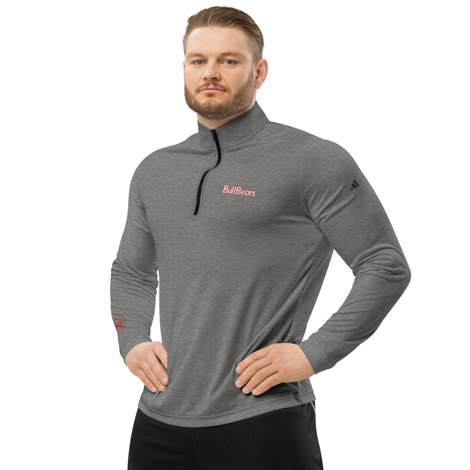 BullBears Statement Embroidered Quarter Zip Pullover 🎨
