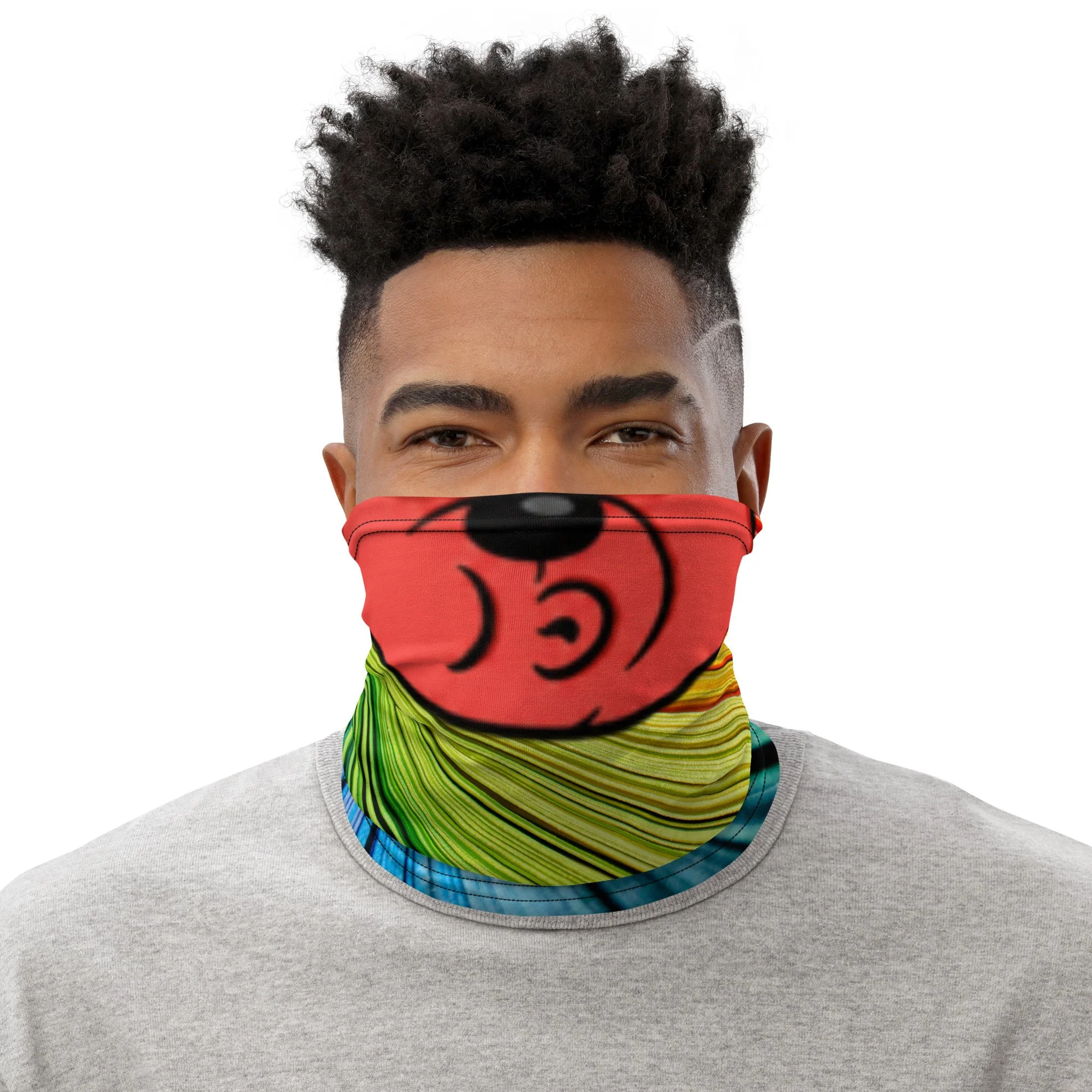 OG BullBear Whistle Neck Gaiter Rainbow Bust