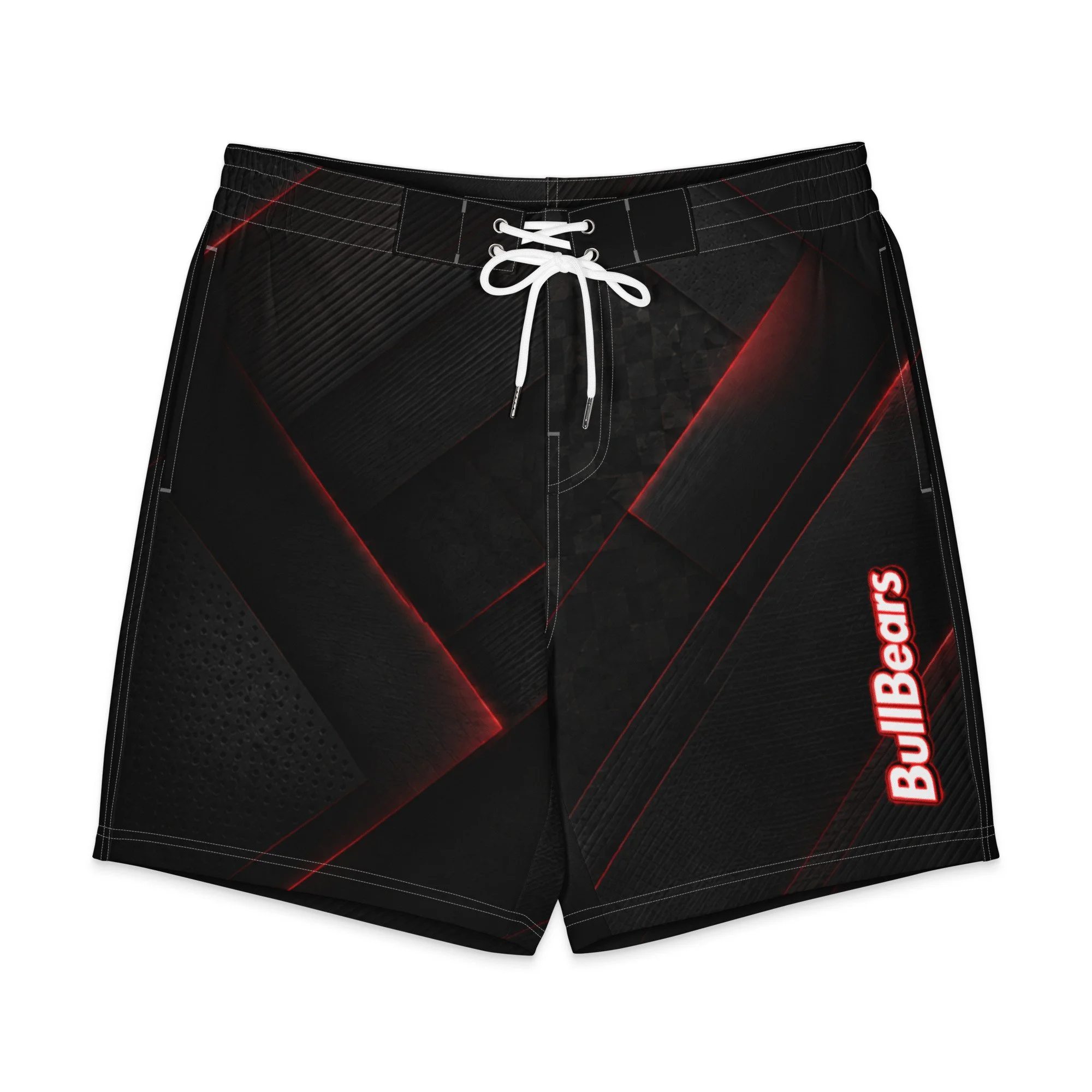 BullBears Signature Black Collection Men's Board Shorts