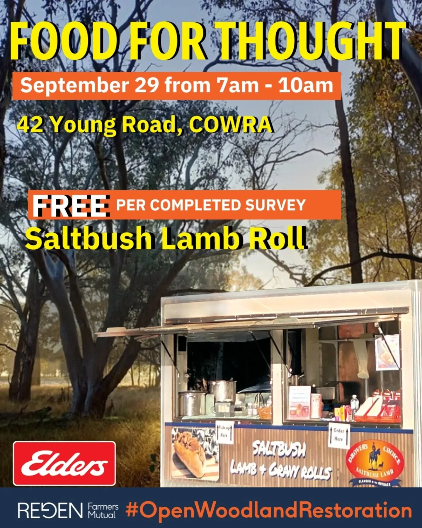 🌱𝗙𝗼𝗼𝗱 𝗳𝗼𝗿 𝗧𝗵𝗼𝘂𝗴𝗵𝘁 &ndash; 𝗬𝗮𝘀𝘀, 𝗖𝗼𝘄𝗿𝗮 &amp; 𝗚𝗼𝘂𝗹𝗯𝘂𝗿𝗻 🌱

Local farmers and friends of farmers &ndash; you&rsquo;re invited! Come along for a FREE Saltbush Lamb Roll and share your thoughts on how we can grow farm
inc