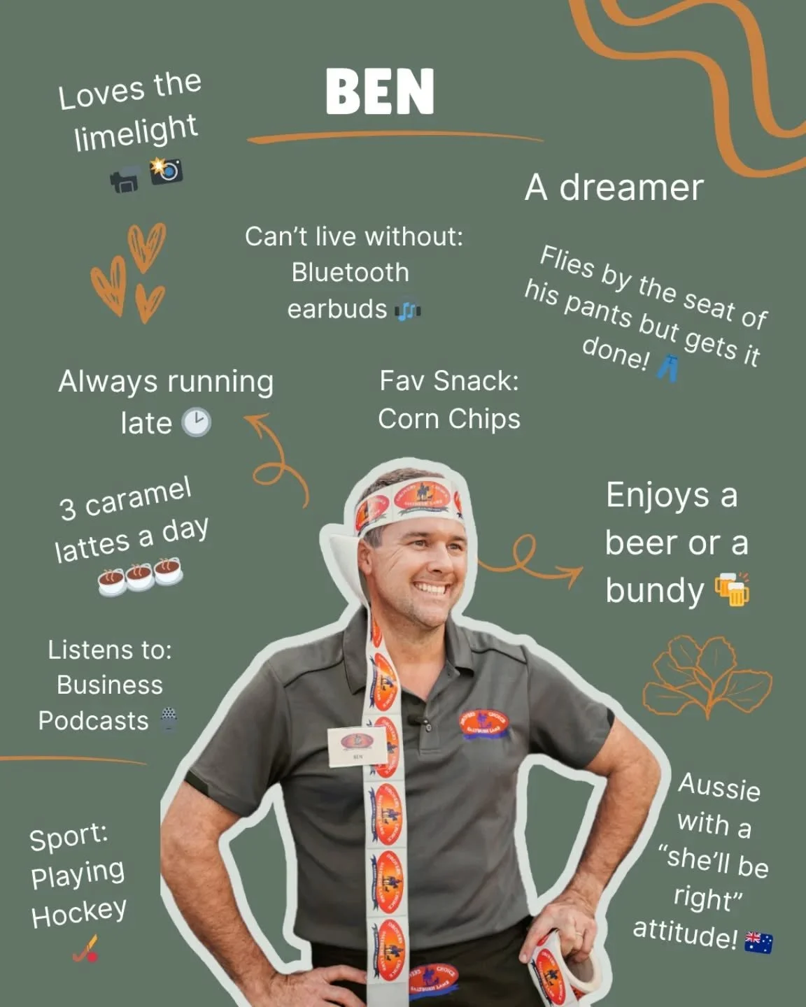 𝗛𝗲𝗿𝗲&rsquo;𝘀 𝗕𝗲𝗻 &mdash; the face you know and love.

Never one to shy away from the limelight, and always up for a chat.

He&rsquo;s the one racking up the kilometres, hitting the road week after week, and serving up our signature lamb rolls