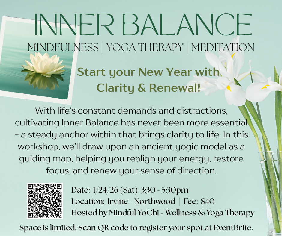Yoga Therapy Workshop - Create Inner Balance - 1/24/2026 (In-Person)