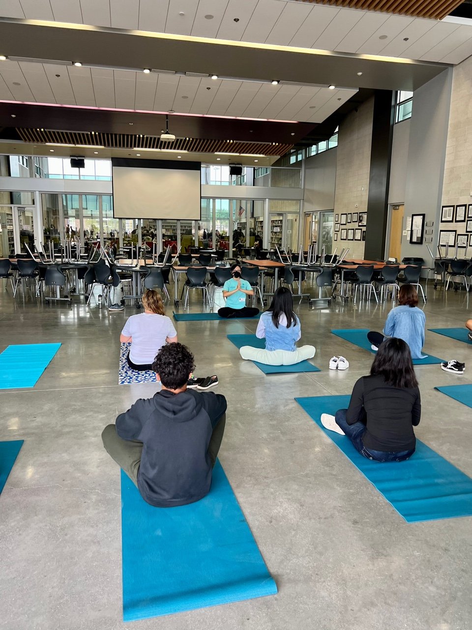 Yoga at an Irvine school wellness event