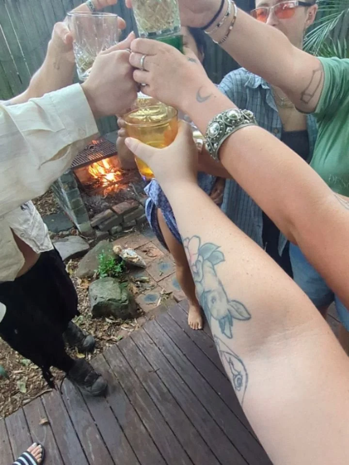 A&ntilde;o Viejo ✨ 

A Colombian New Years tradition where you gather, eat, and stuff a paper doll with written letters of what you want to let go from the year, and what you want to welcome in for the new year. 

To be able to write my in's and out'