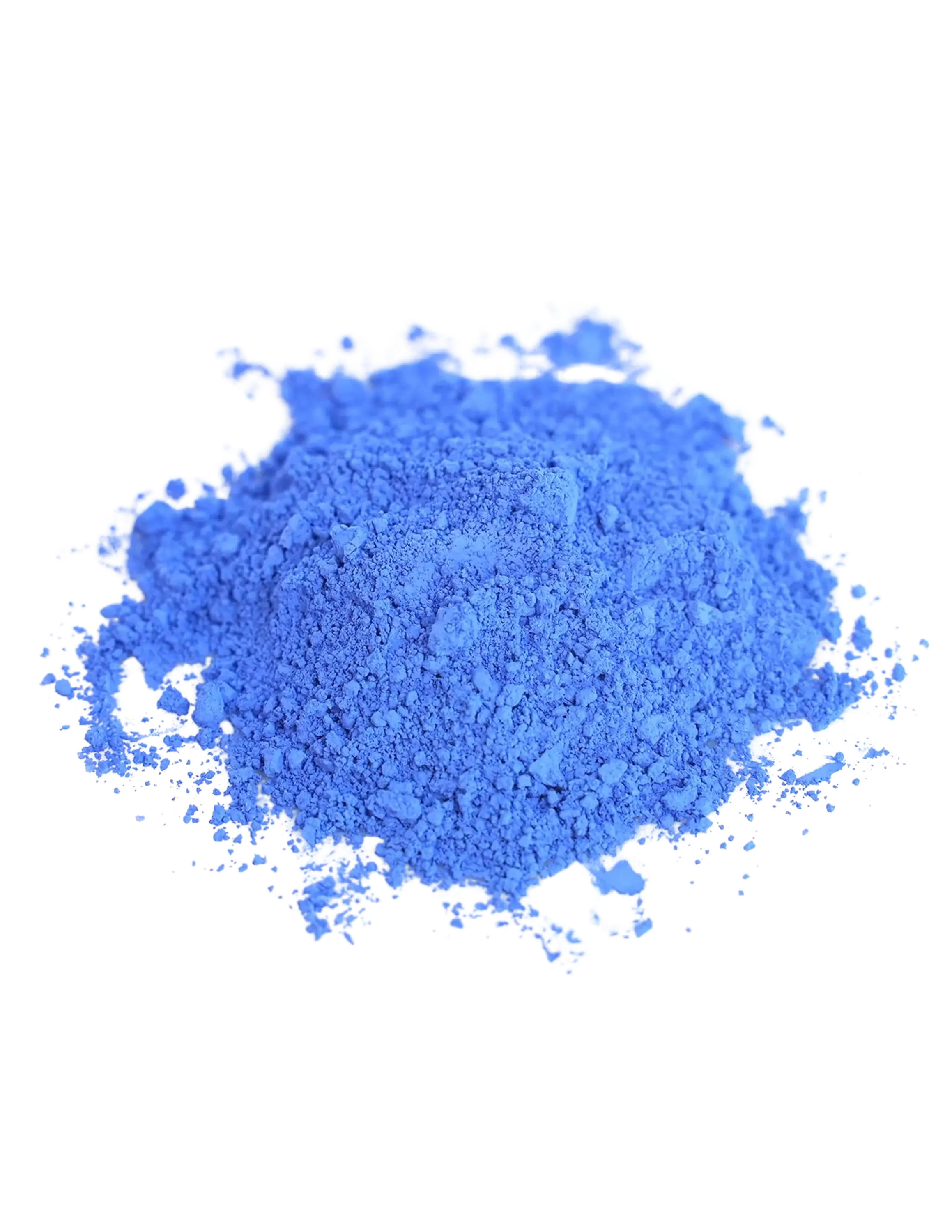 Blue powder spread on black background.